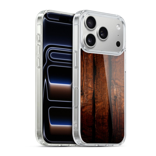 PLdesign Wood Prints Brown Rustic Ombre Soft Gel Case for Apple iPhone 17 Pro