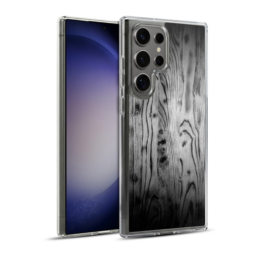 PLdesign Wood Prints Rustic Vintage Gray Burnt Soft Gel Case for Samsung Galaxy S23 Ultra 5G & MagSafe