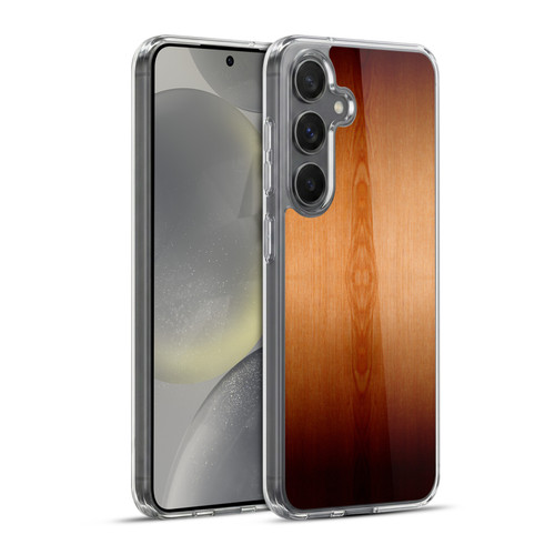 PLdesign Wood Prints Burnt Brown Ombre Soft Gel Case for Samsung Galaxy S24+ 5G & MagSafe