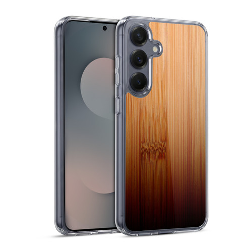 PLdesign Wood Prints Bamboo Burnt Ombre Soft Gel Case for Samsung Galaxy S25 & MagSafe
