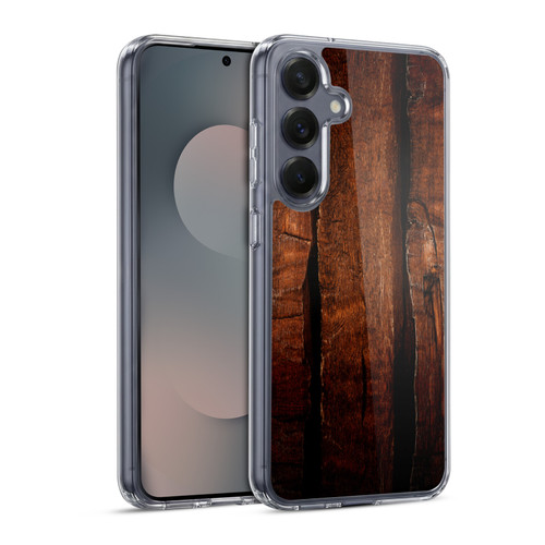 PLdesign Wood Prints Brown Rustic Ombre Soft Gel Case for Samsung Galaxy S25 & MagSafe