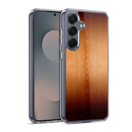 PLdesign Wood Prints Burnt Brown Ombre Soft Gel Case for Samsung Galaxy S25 & MagSafe