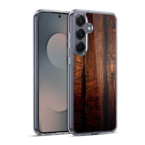 PLdesign Wood Prints Brown Rustic Ombre Soft Gel Case for Samsung Galaxy S25+ & MagSafe