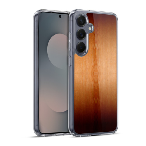 PLdesign Wood Prints Burnt Brown Ombre Soft Gel Case for Samsung Galaxy S25+ & MagSafe