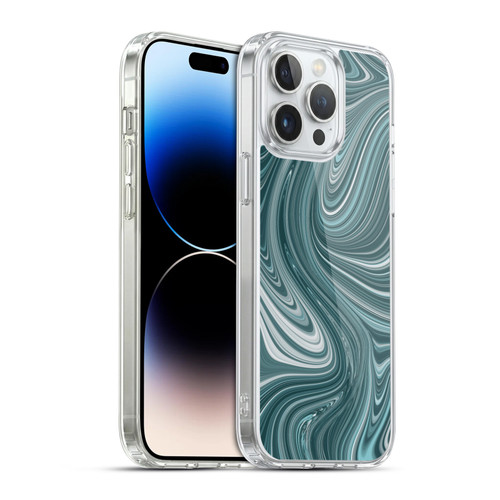 Suzan Lind Marble Swirls Teal Soft Gel Case for Apple iPhone 14 Pro Max & MagSafe
