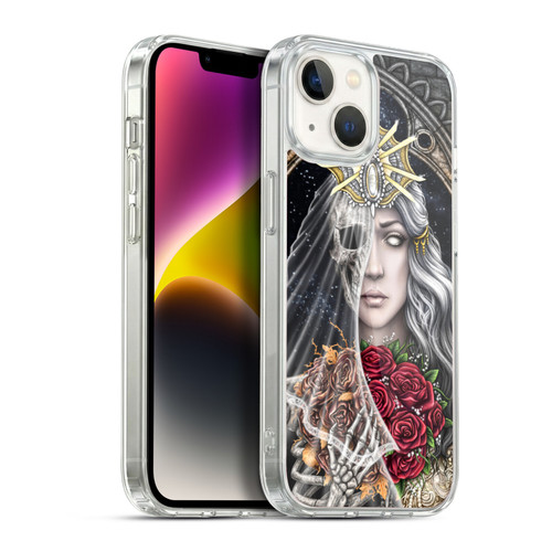 Sarah Richter Gothic Bride Half Skeleton With Roses Soft Gel Case for Apple iPhone 14