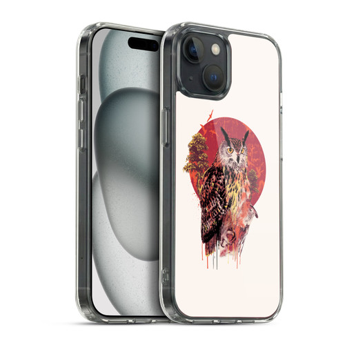 Riza Peker Animal Abstract Warm Owl Soft Gel Case for Apple iPhone 15 Plus & MagSafe