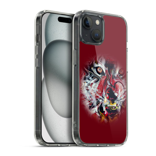 Riza Peker Animal Abstract Warm Tiger Soft Gel Case for Apple iPhone 15 Plus & MagSafe