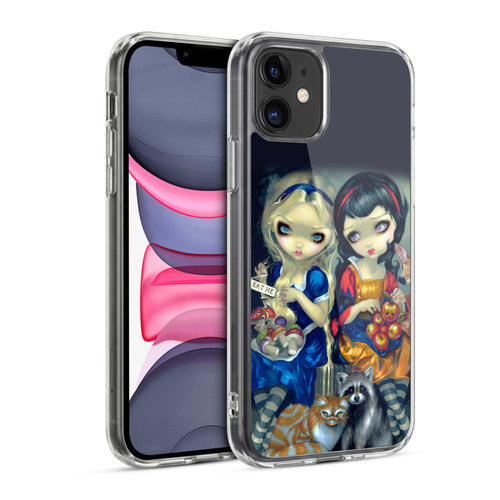 Strangeling Art Girls With Cat And Raccoon Soft Gel Case for Apple iPhone 11