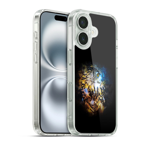 Riza Peker Animal Abstract Owl Splash Soft Gel Case for Apple iPhone 16 & MagSafe