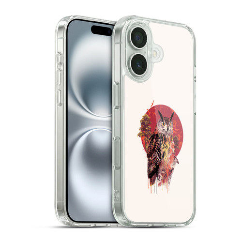 Riza Peker Animal Abstract Warm Owl Soft Gel Case for Apple iPhone 16 & MagSafe