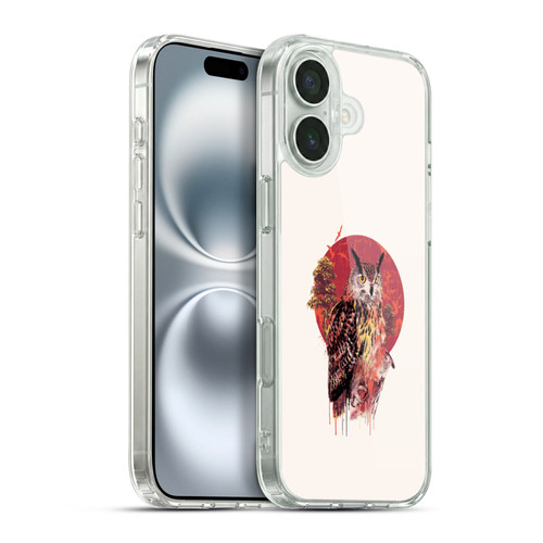 Riza Peker Animal Abstract Warm Owl Soft Gel Case for Apple iPhone 16 Plus & MagSafe