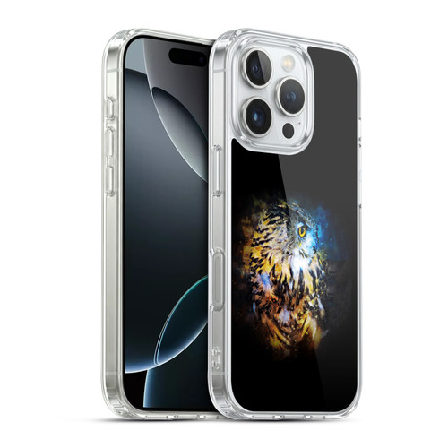 Riza Peker Animal Abstract Owl Splash Soft Gel Case for Apple iPhone 16 Pro & MagSafe
