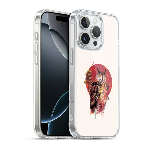Riza Peker Animal Abstract Warm Owl Soft Gel Case for Apple iPhone 16 Pro & MagSafe