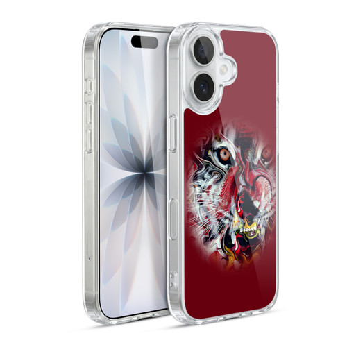 Riza Peker Animal Abstract Warm Tiger Soft Gel Case for Apple iPhone 17