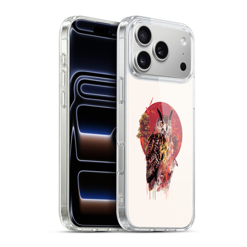 Riza Peker Animal Abstract Warm Owl Soft Gel Case for Apple iPhone 17 Pro Max