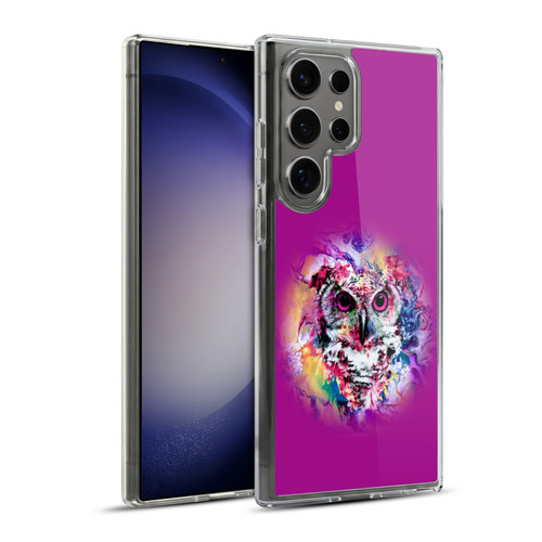 Riza Peker Animal Abstract Neon Owl Soft Gel Case for Samsung Galaxy S23 Ultra 5G & MagSafe