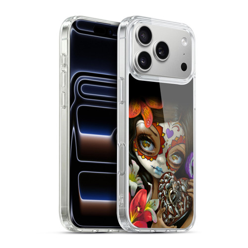 Strangeling Art Day of Dead Heart Charm Soft Gel Case for Apple iPhone 17 Pro Max