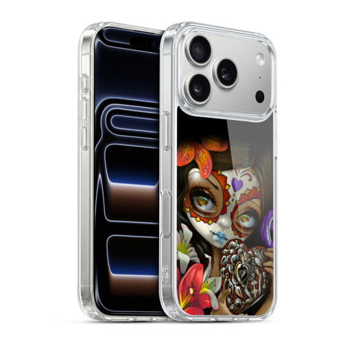 Strangeling Art Day of Dead Heart Charm Soft Gel Case for Apple iPhone 17 Pro