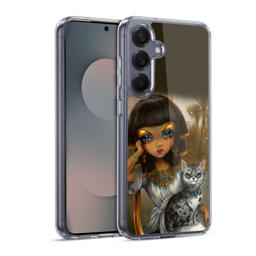 Strangeling Art Egyptian Girl with Cat Soft Gel Case for Samsung Galaxy S25 & MagSafe