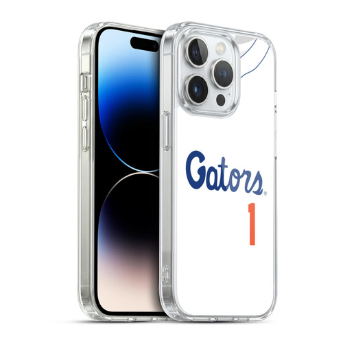 University Of Florida UF University of Florida Jersey Softball White Soft Gel Case for Apple iPhone 14 Pro & MagSafe