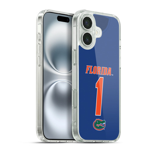 University Of Florida UF University of Florida Jersey Basketball Blue Soft Gel Case for Apple iPhone 16 Plus & MagSafe