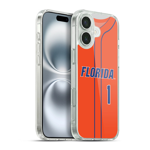 University Of Florida UF University of Florida Jersey Baseball Orange Soft Gel Case for Apple iPhone 16 Plus & MagSafe