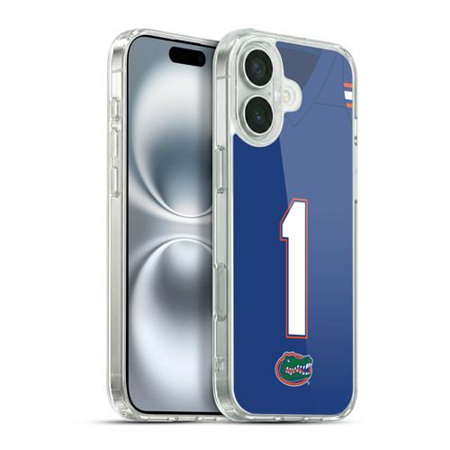 University Of Florida UF University of Florida Jersey Football Blue Soft Gel Case for Apple iPhone 16 Plus & MagSafe