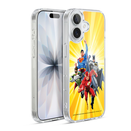 Justice League DC Comics Airbrushed Heroes Yellow Soft Gel Case for Apple iPhone 17