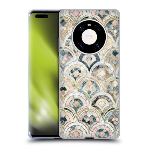 Micklyn Le Feuvre Marble Patterns Art Deco Tiles In Soft Pastels Soft Gel Case for Huawei Mate 40 Pro 5G
