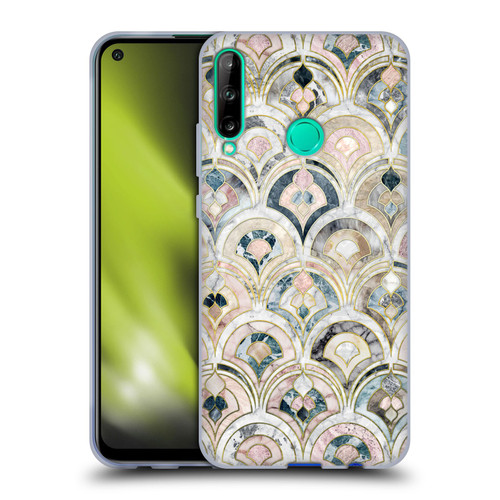 Micklyn Le Feuvre Marble Patterns Art Deco Tiles In Soft Pastels Soft Gel Case for Huawei P40 lite E