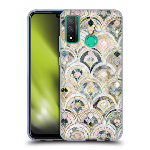 Micklyn Le Feuvre Marble Patterns Art Deco Tiles In Soft Pastels Soft Gel Case for Huawei P Smart (2020)