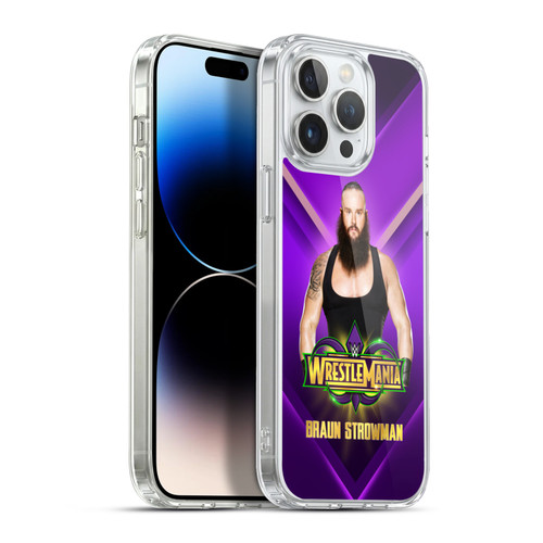 WWE Wrestlemania 34 Superstars Braun Strowman Soft Gel Case for Apple iPhone 13 Pro Max & MagSafe
