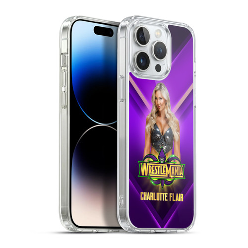 WWE Wrestlemania 34 Superstars Charlotte Flair Soft Gel Case for Apple iPhone 13 Pro Max & MagSafe