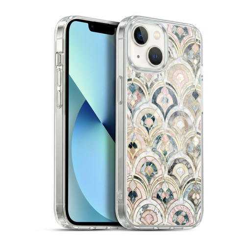 Micklyn Le Feuvre Marble Patterns Art Deco Tiles In Soft Pastels Soft Gel Case for Apple iPhone 13