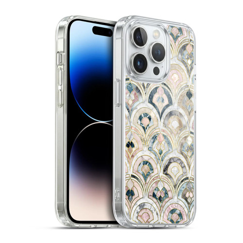 Micklyn Le Feuvre Marble Patterns Art Deco Tiles In Soft Pastels Soft Gel Case for Apple iPhone 14 Pro & MagSafe