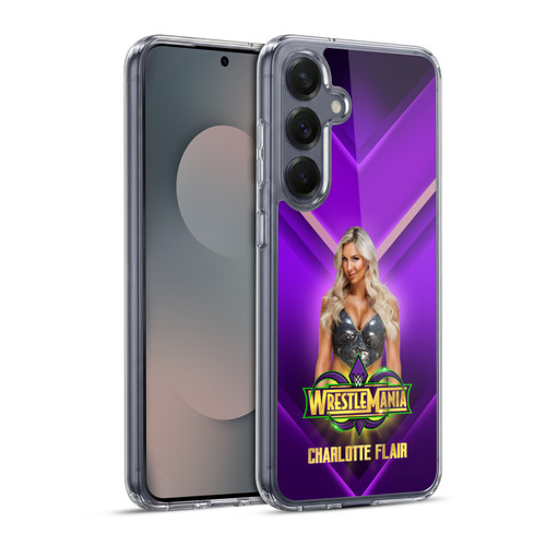 WWE Wrestlemania 34 Superstars Charlotte Flair Soft Gel Case for Samsung Galaxy S25+ & MagSafe