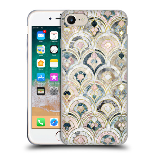 Micklyn Le Feuvre Marble Patterns Art Deco Tiles In Soft Pastels Soft Gel Case for Apple iPhone 7 / 8 / SE 2020 & 2022