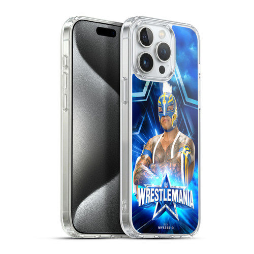 WWE Wrestlemania 38 Superstars Rey Mysterio Soft Gel Case for Apple iPhone 15 Pro Max & MagSafe