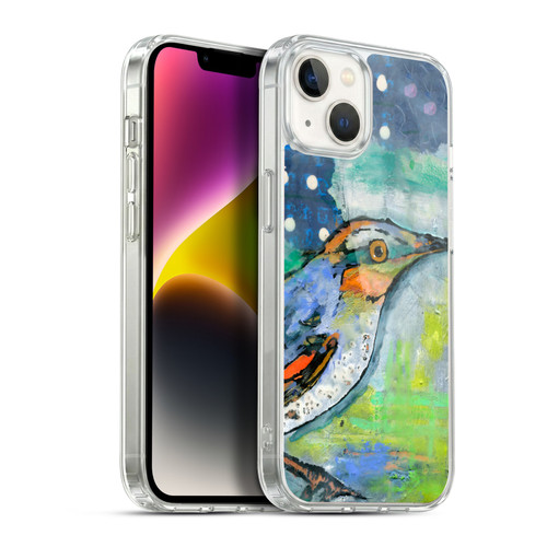 Wyanne Birds Blue and Orange Feathers Soft Gel Case for Apple iPhone 14 Plus & MagSafe