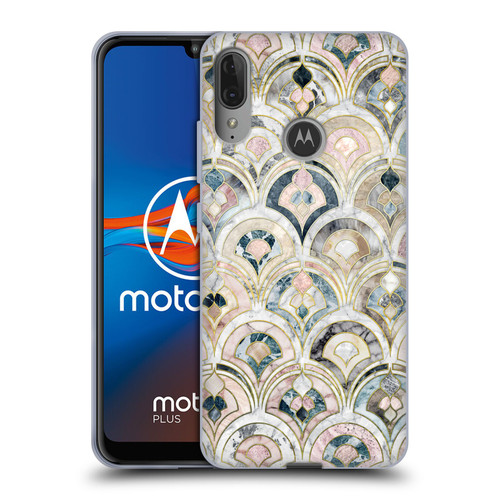 Micklyn Le Feuvre Marble Patterns Art Deco Tiles In Soft Pastels Soft Gel Case for Motorola Moto E6 Plus