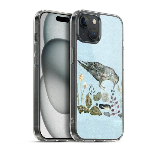 Wyanne Birds Fallen Blueberries Soft Gel Case for Apple iPhone 15 Plus & MagSafe