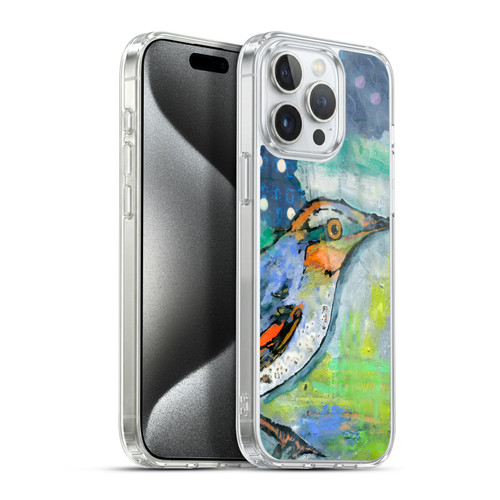 Wyanne Birds Blue and Orange Feathers Soft Gel Case for Apple iPhone 15 Pro Max & MagSafe