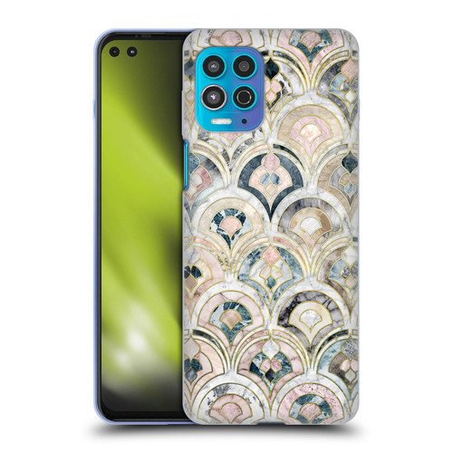 Micklyn Le Feuvre Marble Patterns Art Deco Tiles In Soft Pastels Soft Gel Case for Motorola Moto G100