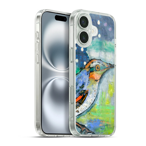 Wyanne Birds Blue and Orange Feathers Soft Gel Case for Apple iPhone 16 Plus & MagSafe