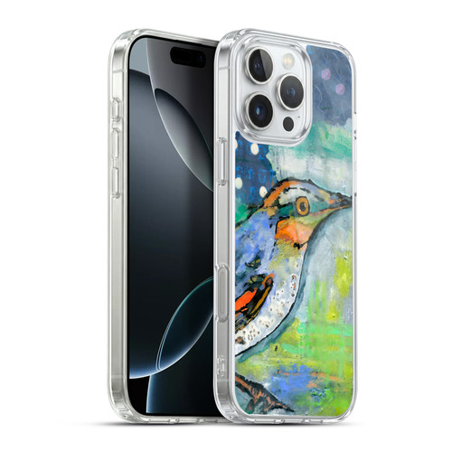 Wyanne Birds Blue and Orange Feathers Soft Gel Case for Apple iPhone 16 Pro Max & MagSafe
