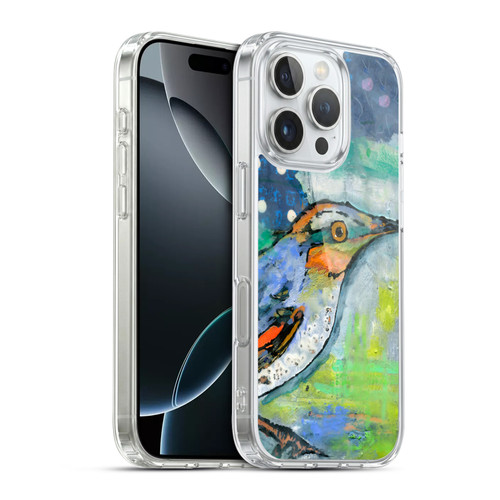 Wyanne Birds Blue and Orange Feathers Soft Gel Case for Apple iPhone 16 Pro & MagSafe