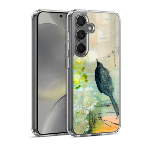 Wyanne Birds Black Feathered Bird Soft Gel Case for Samsung Galaxy S24 5G & MagSafe