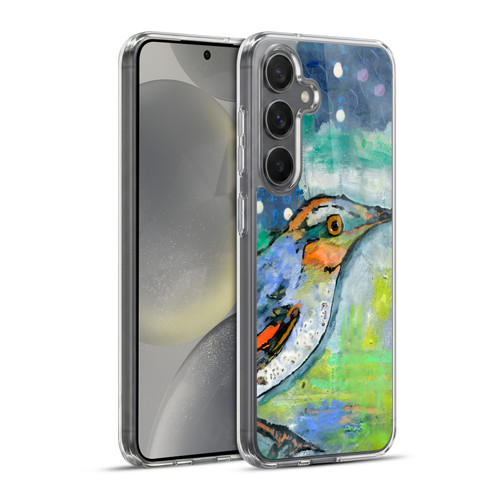 Wyanne Birds Blue and Orange Feathers Soft Gel Case for Samsung Galaxy S24+ 5G & MagSafe