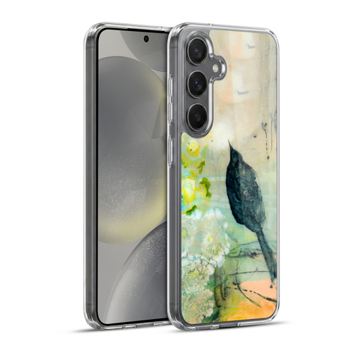 Wyanne Birds Black Feathered Bird Soft Gel Case for Samsung Galaxy S24+ 5G & MagSafe